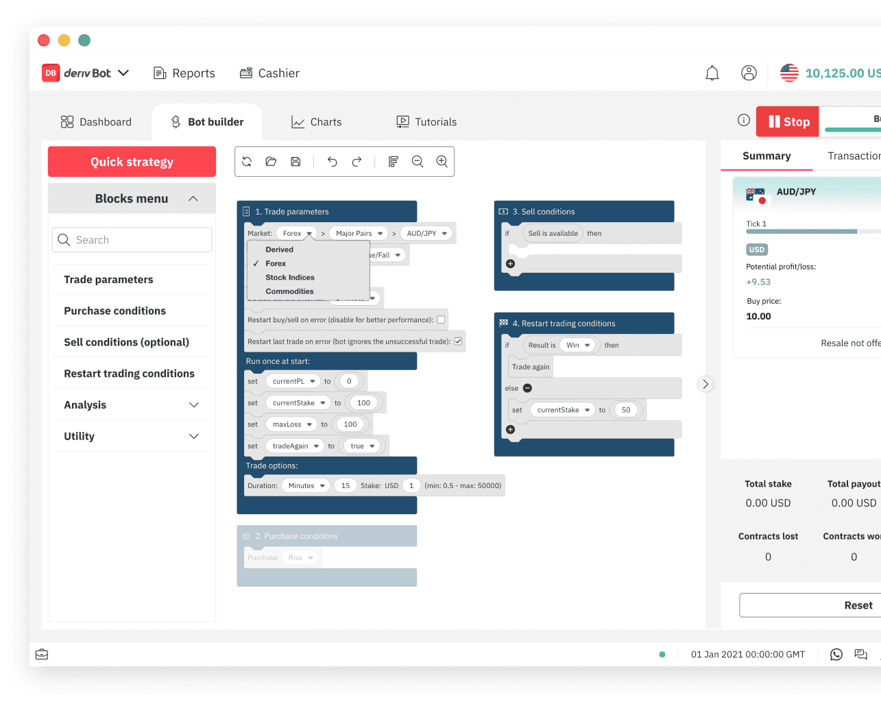 Deriv Bot: Automatize Suas Negociações Online 9 Terminator Stay In-Out Deriv Bot