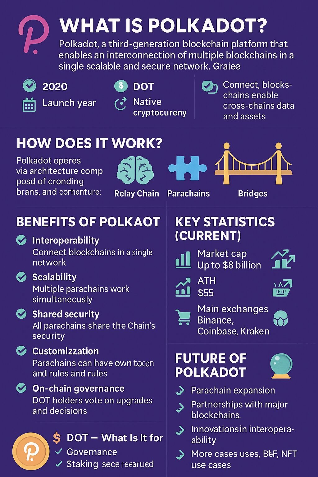 Projeção de Preço para o Polkadot (DOT) em 2030 4 Fatores fundamentais que moldaram o valor do Polkadot